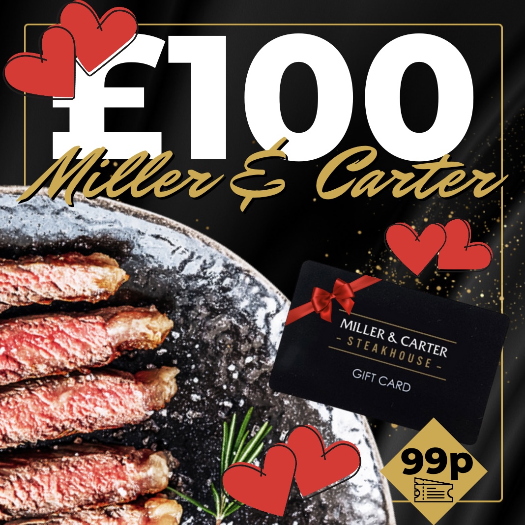 Win £100 Miller&amp;Carter Voucher or Cash - Raffleade