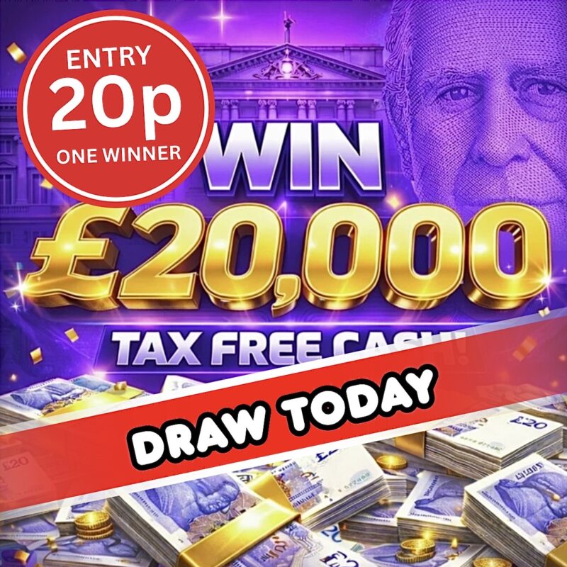 ENDS TODAY! Win £20,000 Tax Free Cash for 20p! - Raffleade