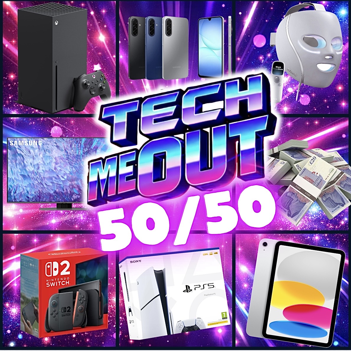 50/50 Tech & Cash Instant Wins