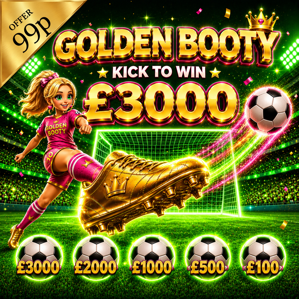 Kick to Win £3000 for 99p